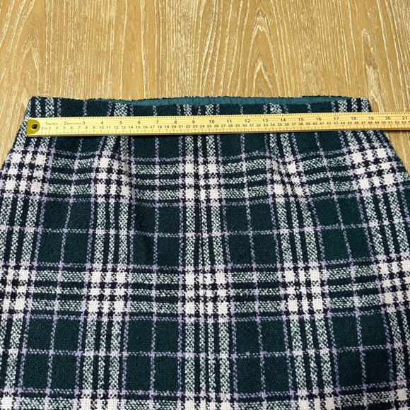 LOFT Boucle Plaid Tartan Tweed A-Line Mini Skirt Women’s 18 Preppy Lined Pockets - Picture 4 of 10